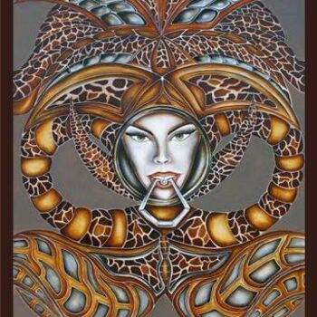 Painting titled "Mutation" by Meriem Salhi, Original Artwork, Oil