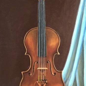 "Violino dipinto ad…" başlıklı Tablo Merite Progni tarafından, Orijinal sanat, Petrol