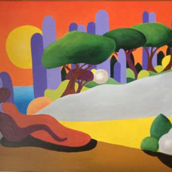 Pintura intitulada "Ruhepause im Süden" por Brigitte Thonhauser-Merk, Obras de arte originais, Acrílico