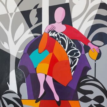 제목이 "Sitzende"인 미술작품 Brigitte Thonhauser-Merk로, 원작, 아크릴