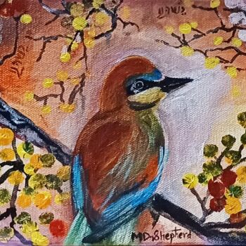 Painting titled "The Colorful Bird" by Merlyn Shepherd'S, Original Artwork, Acrylic