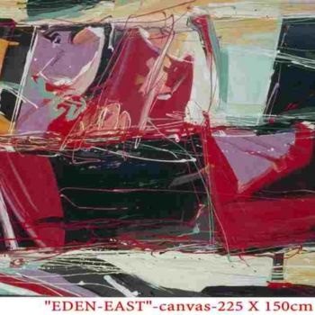 Painting titled "Eden East" by Patrice Mérot, Original Artwork, Oil