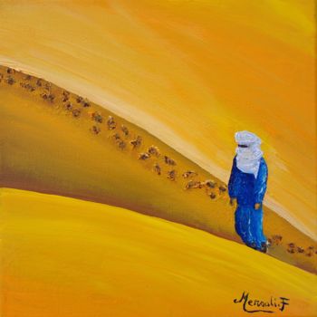 Painting titled "Solitaire" by Mersali Fadi, Original Artwork, Oil