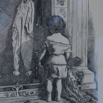 「Petite Fille」というタイトルの描画 Mersali Fadiによって, オリジナルのアートワーク, インク