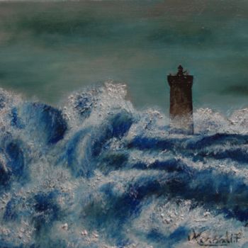 Peinture intitulée "La tempête" par Mersali Fadi, Œuvre d'art originale