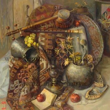 Painting titled "The Armenian still-…" by Meruzhan Khachatryan, Original Artwork, Oil