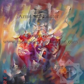 Картина под названием "Ancient Armenian po…" - Meruzhan Khachatryan, Подлинное произведение искусства, Масло