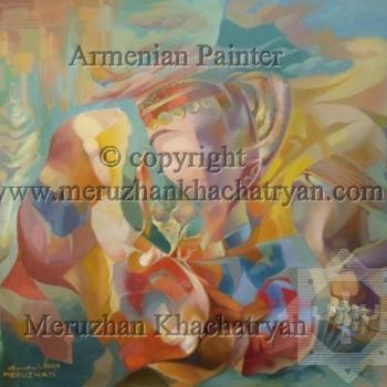 Картина под названием "The artist has died…" - Meruzhan Khachatryan, Подлинное произведение искусства, Масло
