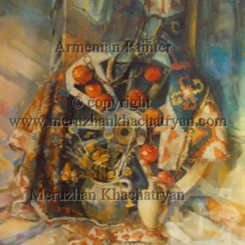 Картина под названием "The Armenian still-…" - Meruzhan Khachatryan, Подлинное произведение искусства, Масло