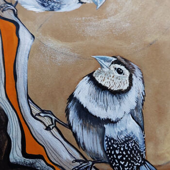 "two birds" başlıklı Tablo Merve Gürlek tarafından, Orijinal sanat, Petrol