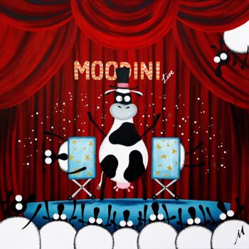 「Moodini」というタイトルの絵画 Mervyn Tayによって, オリジナルのアートワーク, アクリル ウッドストレッチャーフレームにマウント