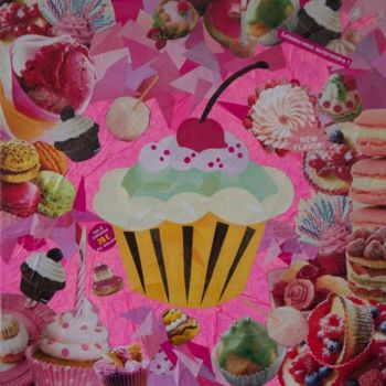 Aufbau mit dem Titel "Cup Cake & Co" von Pascaline Hacard, Original-Kunstwerk