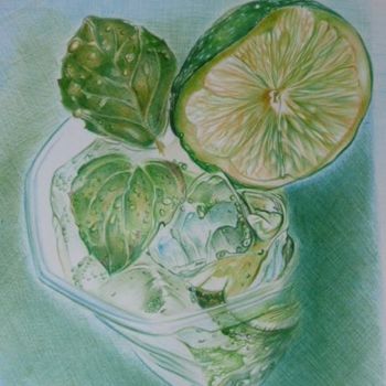 Dessin intitulée "mojito" par Marie Bersillon, Œuvre d'art originale