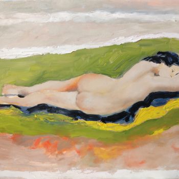 Pintura intitulada ""Nude"" por Suren Mesropyan, Obras de arte originais, Óleo Montado em Cartão