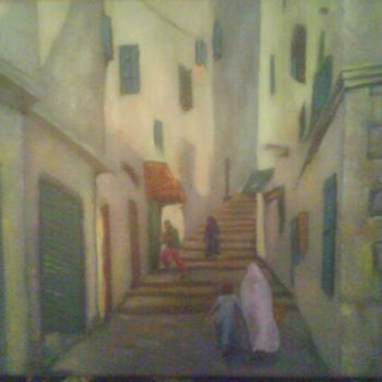 Schilderij getiteld "une rue à annaba" door Messahel, Origineel Kunstwerk