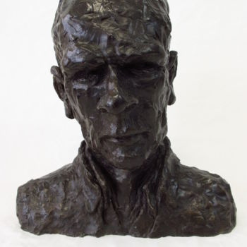 Sculpture titled "Les yeux noirs" by Messapi, Original Artwork, Bronze
