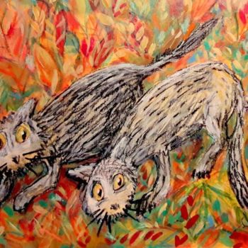 Peinture intitulée "chats" par Silvia Messerli, Œuvre d'art originale, Acrylique