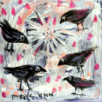 Pintura intitulada "purple rain" por Silvia Messerli, Obras de arte originais, Acrílico