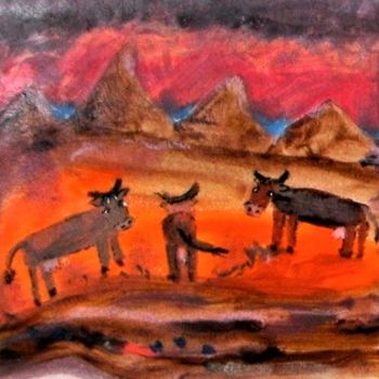 Malerei mit dem Titel "vaches" von Silvia Messerli, Original-Kunstwerk, Acryl
