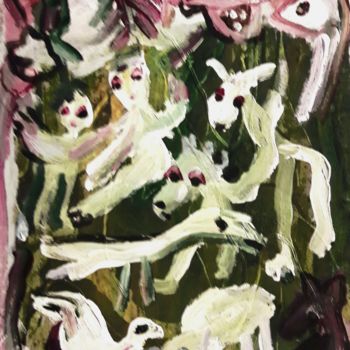 Malerei mit dem Titel "die grüne Fee" von Silvia Messerli, Original-Kunstwerk, Acryl