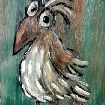 Malerei mit dem Titel "little bird" von Silvia Messerli, Original-Kunstwerk, Acryl