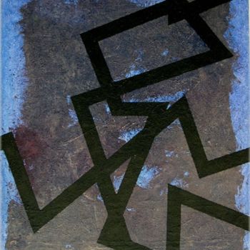 Ζωγραφική με τίτλο ""Azul y negro - en…" από Manolo Messía, Αυθεντικά έργα τέχνης, Λάδι