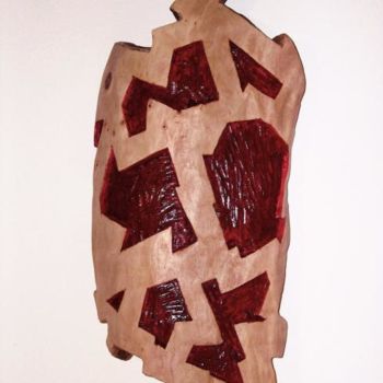 Sculpture titled ""Coraza"" by Manolo Messía, Original Artwork, Wood
