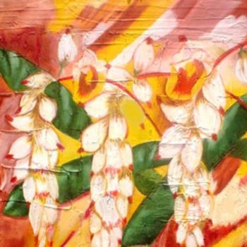 Malerei mit dem Titel "Cachos de flores" von M. Esther Torinho, Original-Kunstwerk, Öl