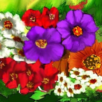 Pintura intitulada "Tempo de flores" por M. Esther Torinho, Obras de arte originais, Óleo