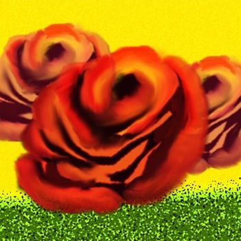 Pintura intitulada "Simplesmente rosas" por M. Esther Torinho, Obras de arte originais, Óleo