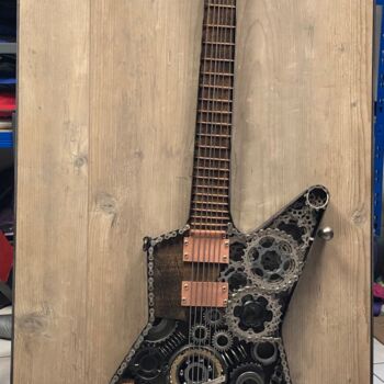 Escultura intitulada "Guitare Art Metal s…" por Metal Art Factory, Obras de arte originais, Metais