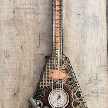 Sculpture titled "Guitare Art Metal S…" by Metal Art Factory, Original Artwork, Metals