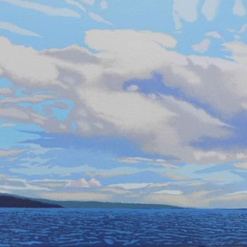 Картина под названием "Clouds and River" - Malc, Подлинное произведение искусства, Акрил
