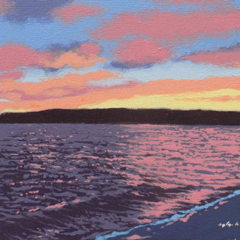 Schilderij getiteld "Sunset over Holy Lo…" door Malc, Origineel Kunstwerk, Acryl