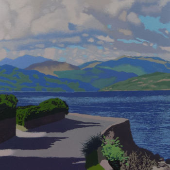 Painting titled "Loch Long from Blai…" by Malc, Original Artwork, Acrylic