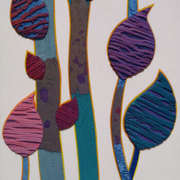Peinture intitulée "Deep texture flower…" par Metin Sakalov, Œuvre d'art originale, Huile Monté sur Châssis en bois