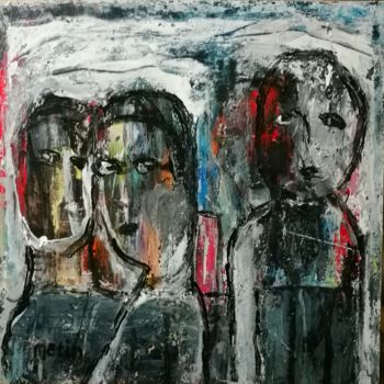 Painting titled "Gossip" by Metin, Original Artwork, Acrylic