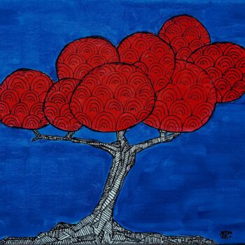 Pintura titulada "Little tree no. 3" por Metka Gelt, Obra de arte original, Acrílico