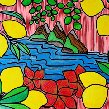 Картина под названием "Capri" - Metka Gelt, Подлинное произведение искусства, Акварель