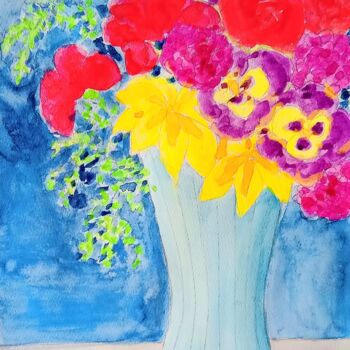 绘画 标题为“Blumen” 由Metka Gelt, 原创艺术品, 水彩