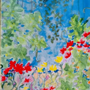 Pittura intitolato "Rainforest" da Metka Gelt, Opera d'arte originale, Acquarello