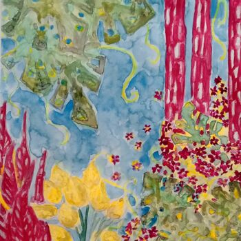 Peinture intitulée "Boho jungle" par Metka Gelt, Œuvre d'art originale, Aquarelle