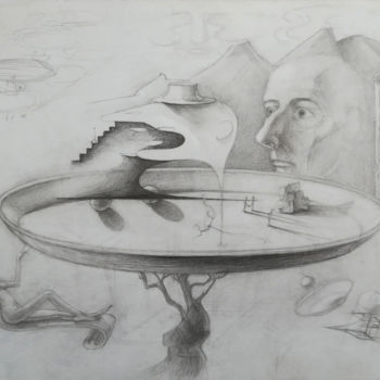 Dessin intitulée "Surrealistic Dream…" par Andrew Metto, Œuvre d'art originale, Crayon
