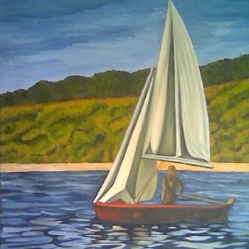 Malerei mit dem Titel "La Dama del Mar" von Eugenia Pizzo, Original-Kunstwerk