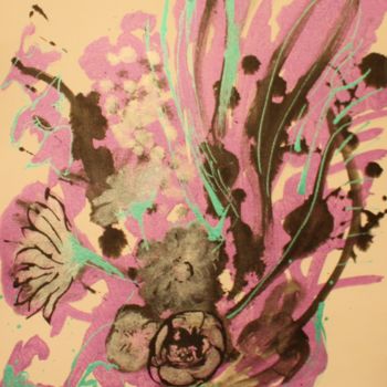 Pittura intitolato "Abstract Floral I -…" da Mary Vaux Hansen, Opera d'arte originale, Inchiostro