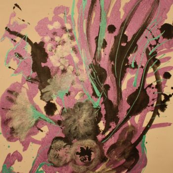 Peinture intitulée "Abstract Floral II…" par Mary Vaux Hansen, Œuvre d'art originale, Encre
