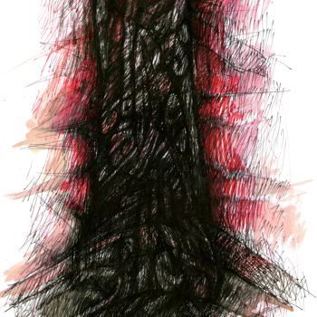 Drawing titled "Idée noire 24" by Meziane Boussaid, Original Artwork, Ink