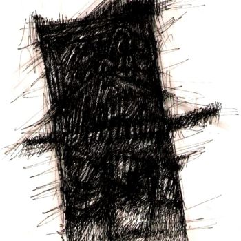 Desenho intitulada "Idée noire 23" por Meziane Boussaid, Obras de arte originais, Tinta