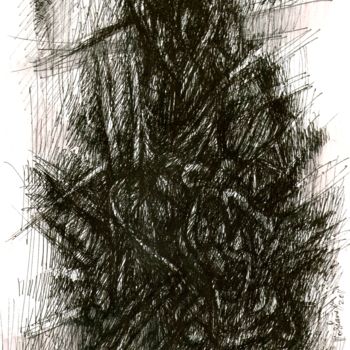 Disegno intitolato "Idée noire 15" da Meziane Boussaid, Opera d'arte originale, Inchiostro