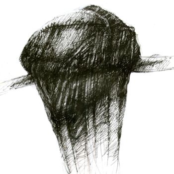 Drawing titled "Idée noire 09" by Meziane Boussaid, Original Artwork, Ink
